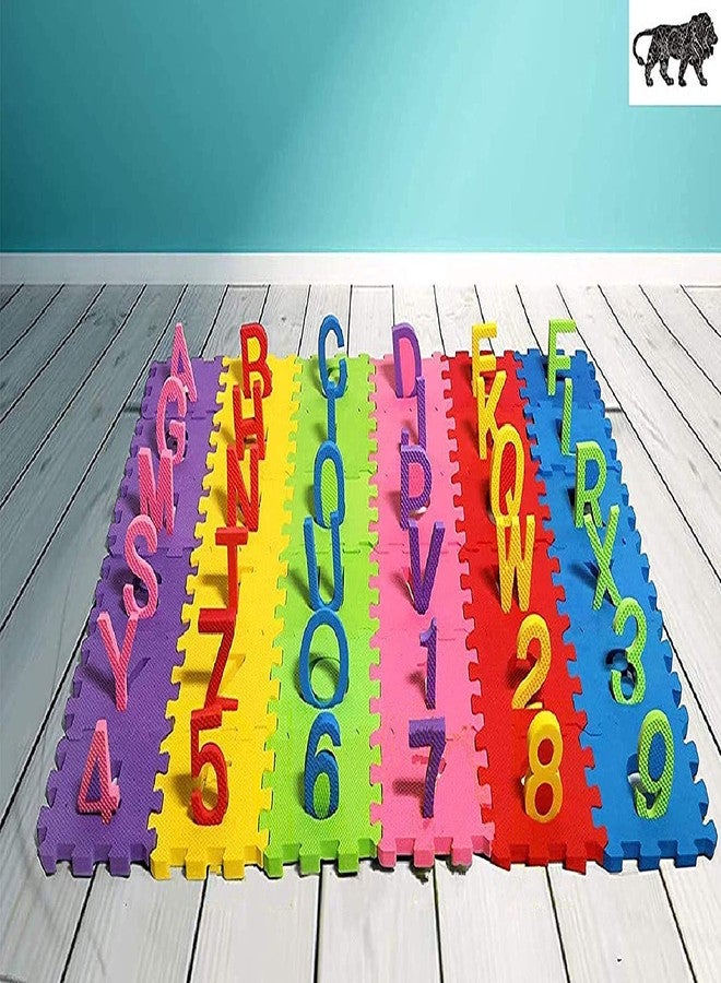 PRABODH 36 Pieces Mini Puzzle Foam Mat for Kids, Interlocking Learning Alphabet and Number Mat for Kids, Multicolor Set of 1 - Image 4